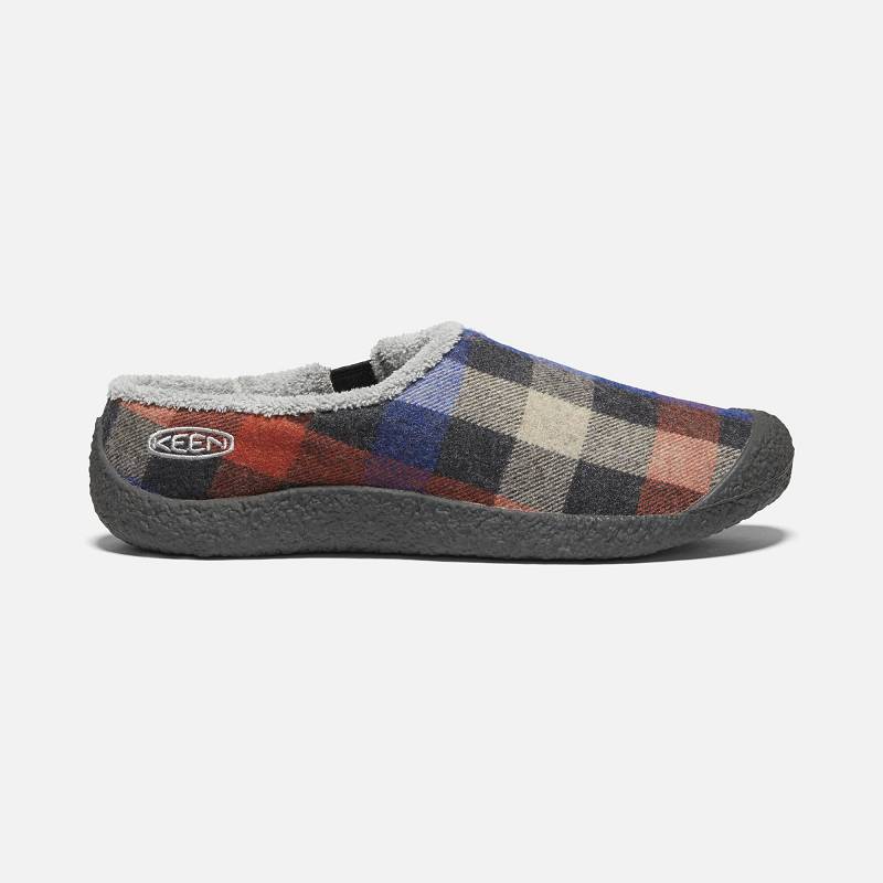 Keen Howser Hausschuhe Damen DE-52076 Multi Plaid/Raven - Keen Damenschuhe Grau